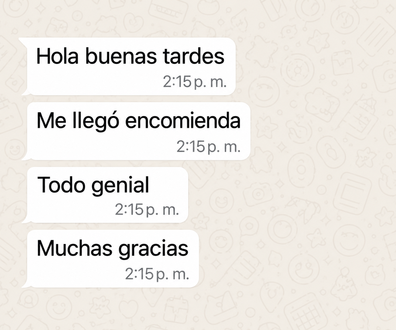 Mensaje original de una clienta de FITBELA, opinión 3