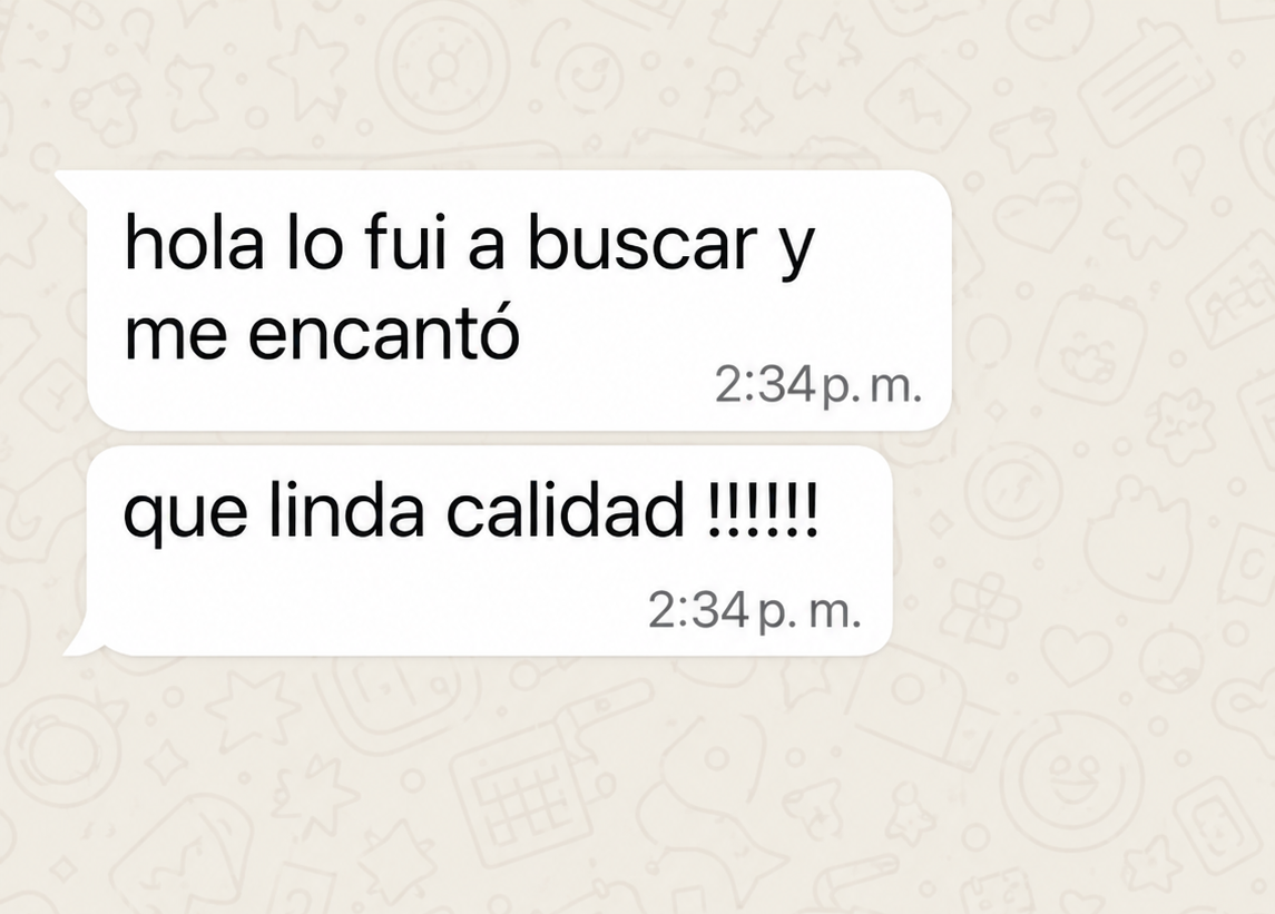 Mensaje original de una clienta de FITBELA, opinión 4