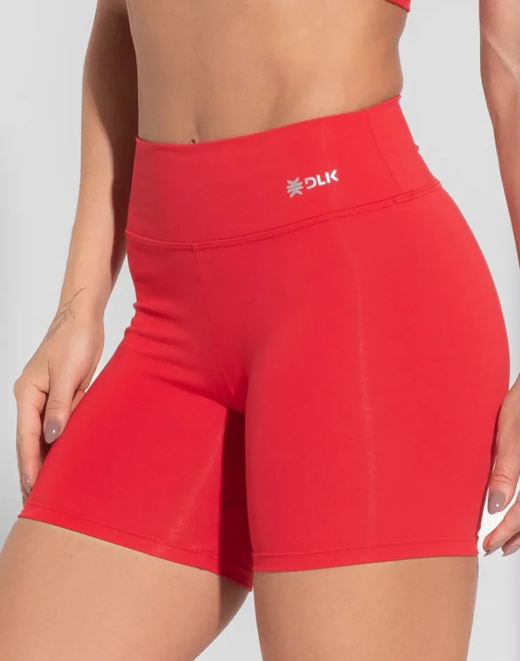 Short Fitness Femenino Rojo Básico DLK, Rojo